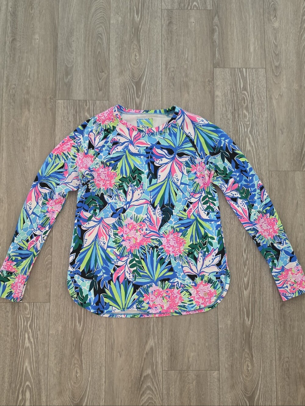 Lilly Pulitzer Tropical Pink & Blue Floral Long-Sleeve Sweatshirt